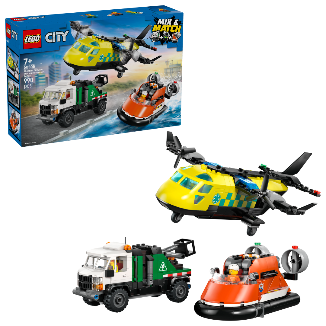 City Airplane, Service Truck & Hovercraft Remix | 60505