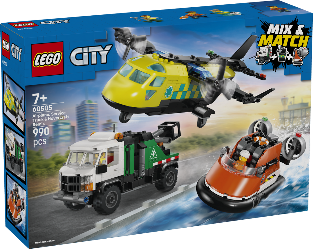 City Airplane, Service Truck & Hovercraft Remix | 60505