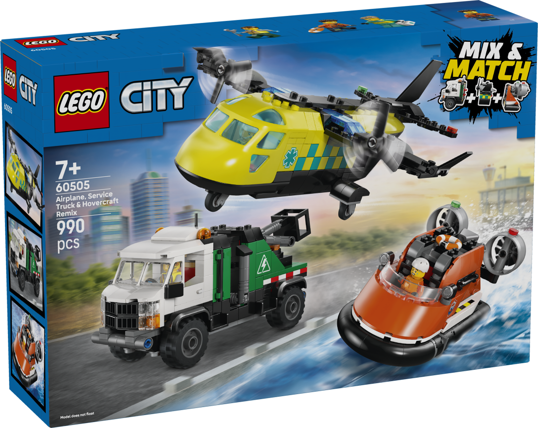 City Airplane, Service Truck & Hovercraft Remix | 60505