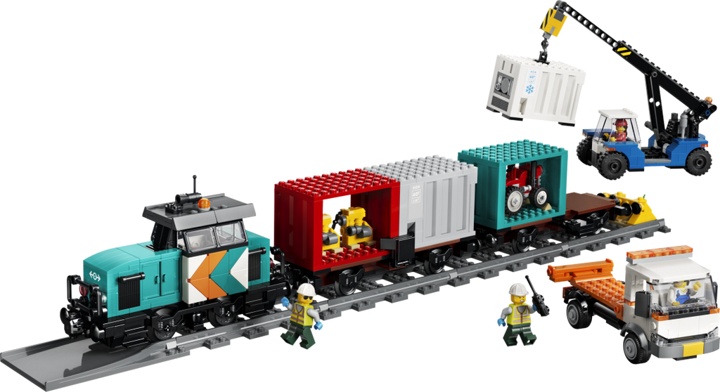 City Harbor Freight Train with Crane & Truck | 60509