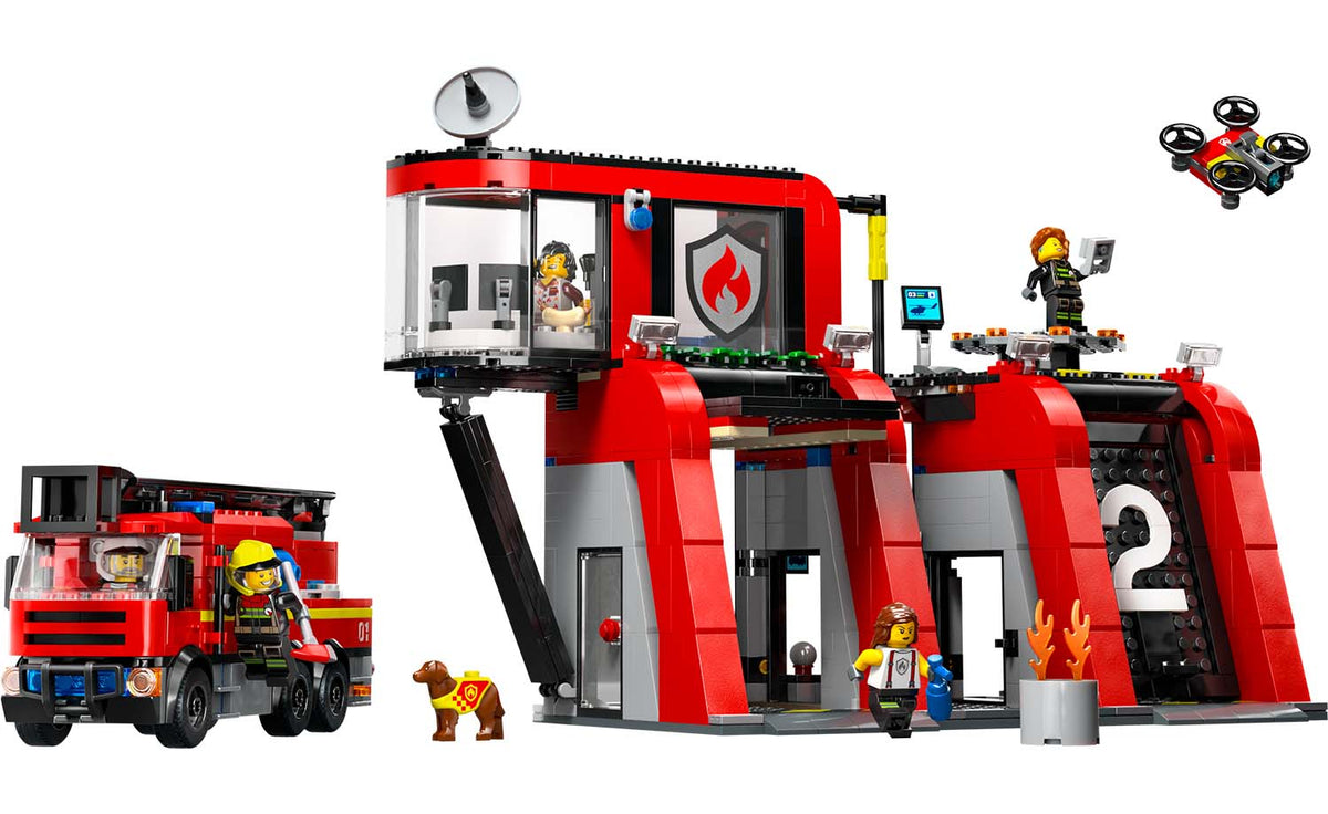 City Fire Station with Fire Truck | 60414