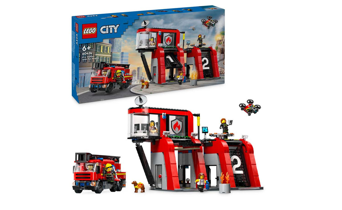 City Fire Station with Fire Truck | 60414