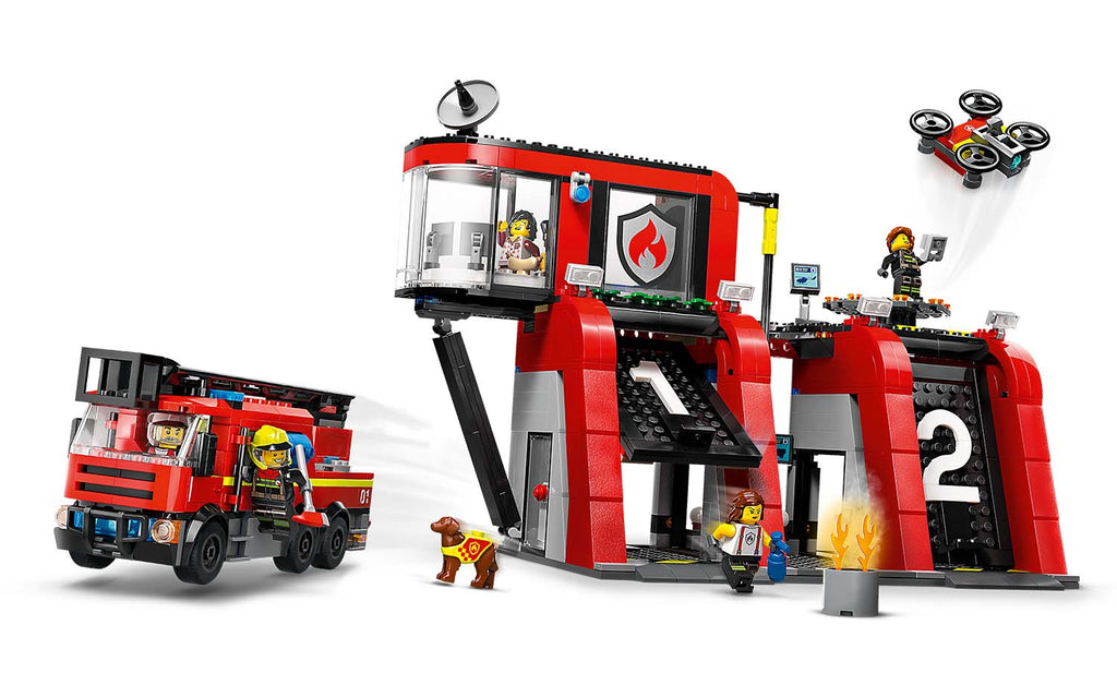 City Fire Station with Fire Truck | 60414