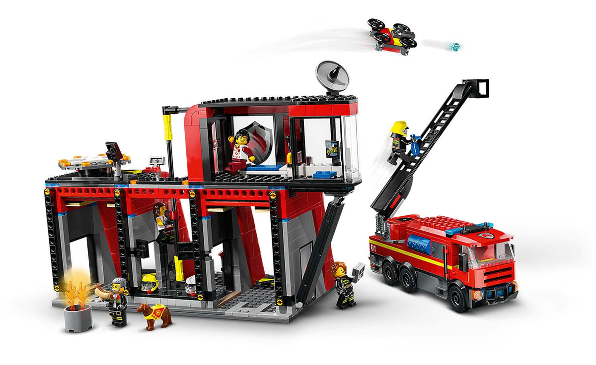 City Fire Station with Fire Truck | 60414
