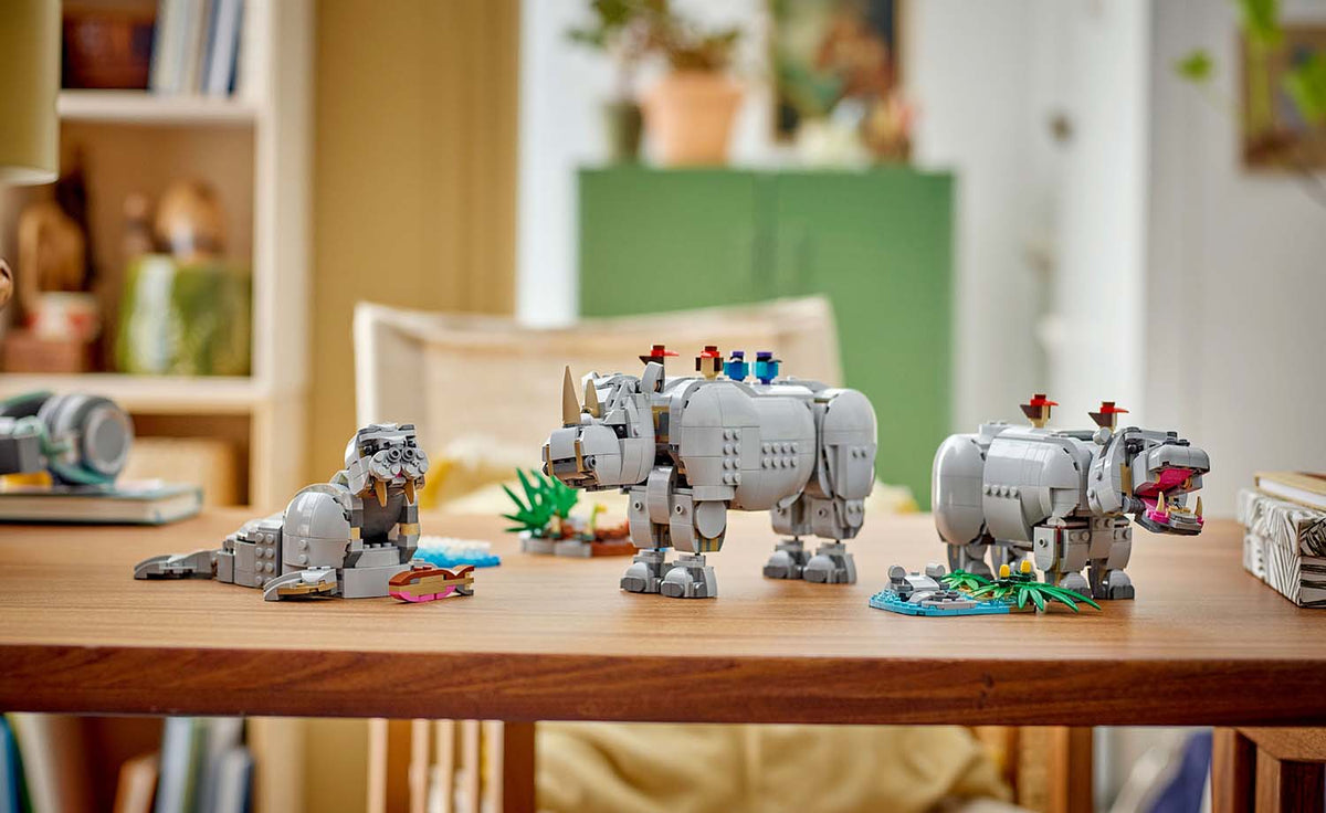 Creator 3-in-1 Wild Animals: Majestic Rhino with Birds | 31171